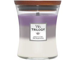 WoodWick Hourglass Trilogy Medium Geurkaars - Amethyst Sky - 60 branduren