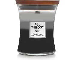 WoodWick Hourglass Trilogy Medium Geurkaars - Warm Woods - 60 branduren
