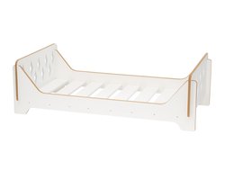 WoodWorks Kinderbed 140x70 – Peuterbed MDF Wit – Geschikt voor Peuters & Kleuters - Peuterkamer – Stevig & Veilig – Moderne Scandinavische Look