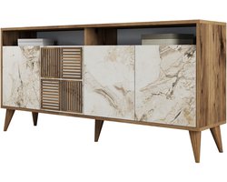 Woody Fashion Console | 100% Melamine | Notelaar Wit Marmer - Asir Group - Woonkamerkasten - Wit - Melamine - Woonkamerkasten -