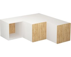 Woody Fashion hoek-tv-meubel | 100% Gemelamineerd | Wit Eiken