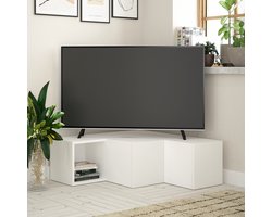 Woody Fashion hoek-tv-meubel | 100% Melamine Gecoat | Wit | Wandmontage