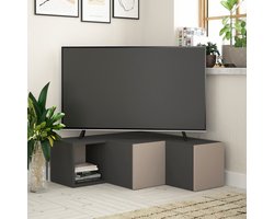 Woody Fashion TV-hoekmeubel | Antraciet Lichtbruin | 18mm Dik, 90x32x92 cm | Melamine Gecoat