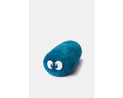 Woody – Rolkussen met Oogjes – Teddy Fleece – 20x24x40 cm – Groenblauw