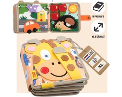 WoodyDoody Motoriek Baby Leerboek voor Peuters XL Variant - Eerste Vaardigheden Boek voor Peuters - Speels en Leerzaam Motoriek Map Motoriek Leerboek GIRAFFE - Educatief Speelgoed - kinderspeelgoed 1 jaar 2 jaar 3 jaar 4 jaar grote speelgoedboek 2025