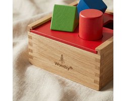 Woodzy Houten Vormenstoof 6 Delig – FSC® Gecertificeerd – Montessori Speelgoed – Educatief Speelgoed 3+ Jaar – Sorteerspel – Cadeau Kinderen