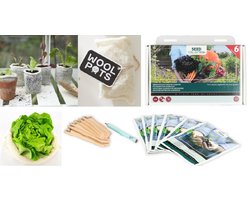 Wool Pots met 6 soorten groenten zaden