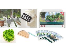 Wool Pots met keukenkruiden zaden set