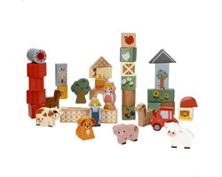 Woomax Farm Animals Wooden Bouwstenen 36 Stukken Veelkleurig Kinderen