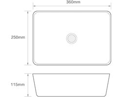 WOON-DISCOUNTER.NL - Balvi 36 - Mat zwart - Waskom - - Keramiek - Ovaal - 251115
