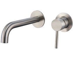 WOON-DISCOUNTER.NL - Grundar - RVS - Inbouw wastafelkraan - - 201360