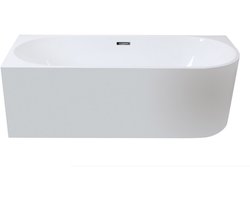 WOON-DISCOUNTER.NL - Havik 170 - Glans wit - Hoekbad links - Wit - 170 x 80 x 58 cm - Half vrijstaand - Acryl - Kwartrond- 151348