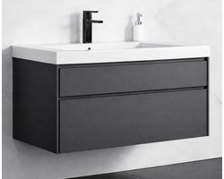 WOON-DISCOUNTER.NL - Rani 100 - Donkergrijs - Badmeubel - - 301679