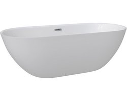 WOON-DISCOUNTER.NL - Stockholm 150 - Glans wit - Vrijstaand bad - Wit - 150 x 75 x 58 cm - Vrijstaand - Acryl - Ovaal- 151330