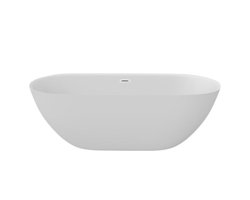 WOON-DISCOUNTER.NL - Stockholm 160 - Mat wit - Vrijstaand bad - Wit - 160 x 75 x 58 cm - Vrijstaand - Acryl - Ovaal- 151343