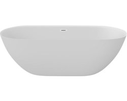 WOON-DISCOUNTER.NL - Stockholm 170 - Mat wit - Vrijstaand bad - Wit - 170 x 75 x 58 cm - Vrijstaand - Acryl - Ovaal- 151314