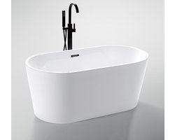 WOON-DISCOUNTER.NL - Teika 180 - Mat wit - Vrijstaand bad - Wit - 180 x 75 x 60 cm - Vrijstaand - Acryl - Ovaal- 151355