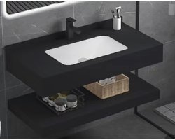 WOON-DISCOUNTER.NL - Varden 60 - Mat zwart - Badmeubel - - 301534-wastafel+onderkast