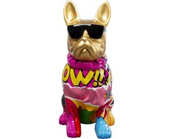 Woonaccessoires goud bulldog graffiti zonnebril 20cm Kare Design