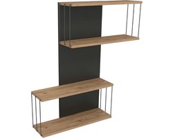 Woonaccessoires - Muurplank Antraciet Eik - Melamine Gecoate Deeltjesbord - Afmetingen 65x19x96cm