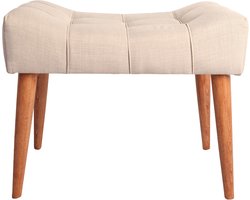 Woonaccessoires - Poef in Creme Kleur - Afmetingen 58x40x45cm - Functionele Hocker