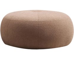 Woonaccessoires - Poef Tina in Cappuccino kleur - Afmetingen 55x55x35cm - Stijlvolle Hocker
