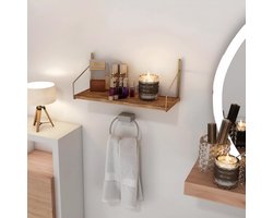 Woonaccessoires - Wandplank in GoudBruin - Afmetingen 45x45x16cm - Stijlvol en Tijdloos Design