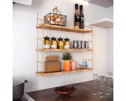 Woonaccessoires - Wandplank in GoudBruin - Afmetingen 60x60x62cm - Stijlvolle Huisdecoratie