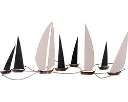 Woondecoratie - Decoratief Metalen Wandaccessoire - Veelkleurig Metaal - Afmetingen 117x5x52cm