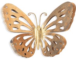 Woondecoratie - Decoratief Metalen Wandaccessoire - Veelkleurig Ontwerp - Perfect voor Elke Ruimte 32x29x0.15cm