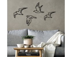 Woondecoratie - Decoratief Metalen Wandaccessoire - Zwart Metaal - Afmetingen 100x24x0.12cm