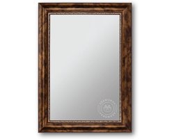 Woondecoratie Spiegel - Wandspiegel Antiek - Interieur Verfraaien - Massief Houten Frame - 65 x 110 cm - Donkerbruin Goud