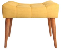 Woondecoratie - Stijlvolle Gele Poef - Ruime Afmetingen 40x58x45 cm - Comfortabele Hocker