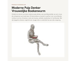 Woondecoratie Uniek Vrouwen Beeldje - Sculptuur Lezende Vrouw - Decoratie Woonkamer - Ornament Boekenplank - Kunstzinnig Interieur - Ideaal voor Bureau/Nachtkastje