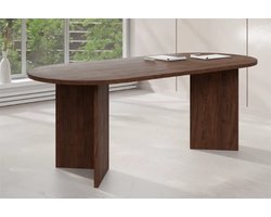 Woonenzo Ravi - Eettafel - Ovaal - Walnoot - 200 cm - 6 persoons - 8 persoons - Japandi