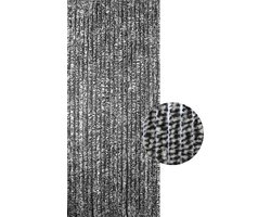 Wooners® Kattenstaart - Vliegengordijn - Fluweel - 100 x 210 cm - Grijs/Zwart/Wit