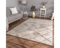 Woonkamer hoogpolig tapijt imitatiebont moderne effen kleuren pluizig zacht