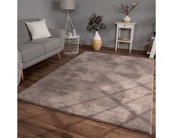 Woonkamer hoogpolig tapijt imitatiebont moderne effen kleuren pluizig zacht