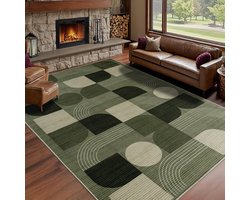 woonkamer, modern abstract patroon, woonkamertapijt, groen, 80 x 150 cm, laagpolig, woonkamer, wasbaar, groot tapijt, wollen tapijt voor slaapkamer, kantoor, eetkamer