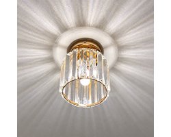 Woonkamer Plafondlamp - Glazen Plafondlamp Goud - 3 Lichtkleuren