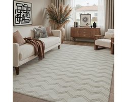 Woonkamer Tapijt - Vloerkleed Groot - Binnenshuis Decoratie - Antislip Achterkant - 160x230cm - Beige