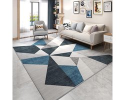 woonkamer tapijt - vloerkleed kinderkamer - Decoratie aanbrengen - Huidvriendelijk kristalfluweel - 40x60cm - Blauw grijs