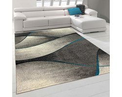 Woonkamer Tapijt - Vloerkleed Tapijt - Interieur Verfraaien - Onderhoudsvriendelijk en Duurzaam - 120x170 cm - Blauw Grijs Antraciet