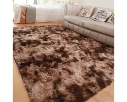 Woonkamer vloerkleed - Zacht Shaggy Kleed - Comfortabel wonen - Hoge pool faux fur - 40 x 60 cm - Bruin