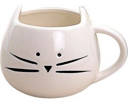 Woontante - Katten Mok - Wit - 375 ml