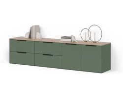 Woonwand Set - Wandmeubel - Woonkamer Inrichten - 3 Delen - Stel 4 - Groen