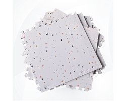 WoonWonder Baby speelmat van foam - Terrazzo - Kruipmat - Zachte Vloertegels - 120 x 180 cm - Speelkleed - Zacht - Zachte Zand Terrazzo Kinder Speelmat met Opbergtas