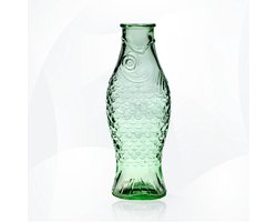 WoonWonder Fles in Visvorm - 400 ML - Transparant groen - Karaf - Waterkaraf