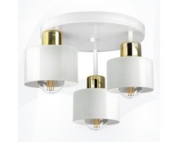 WoonWonder Industrieel Wit - 3 x max. 60 Watt (E27) - Hangklaar - Plafonnière Woonkamer, Kinderkamer, Slaapkamer - excl. lichtbron