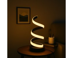 WoonWonder Jazzy Moderne Tafellamp - Dimbare LED Tafellamp met Spiraalvormig Design - Perfect voor Elk Interieur-Duurzaam, Stijlvol, Aanpasbaar- zwart